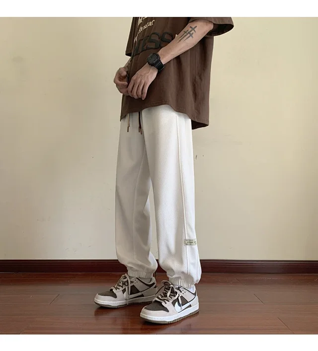 Men's Spring Autumn Waffle Casual Pants Detail