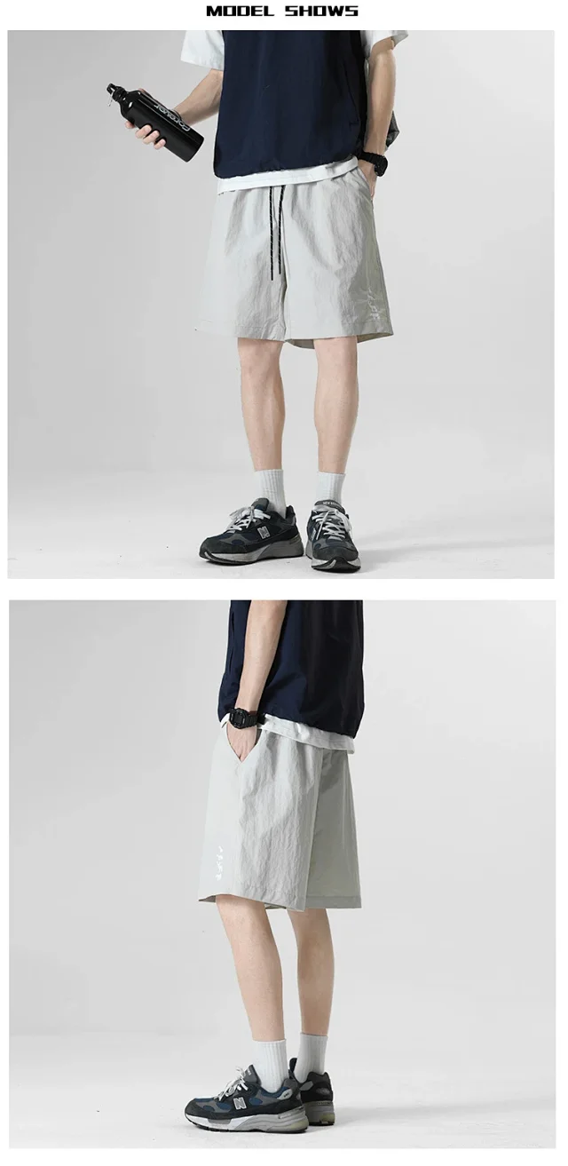 Unisex Embroidered Cargo Shorts Detail