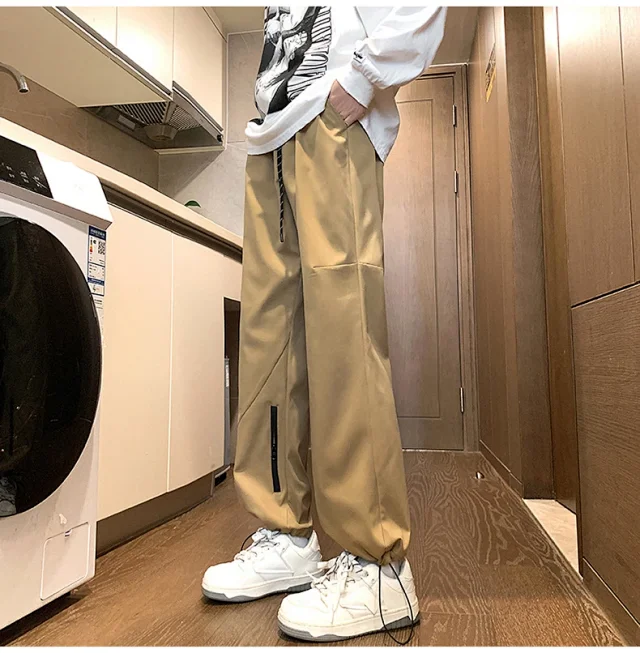 Men's Spring Hiphop Straight Cargo Pants Detail