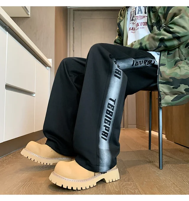 Men's 2025 Spring/Fall Oversize Wide-Leg Pants Detail