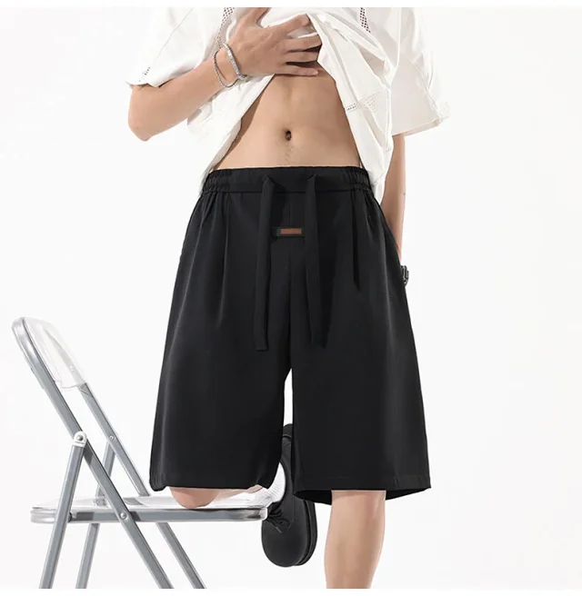 Men's Summer Printed Ice Silk Beach Shorts Detail