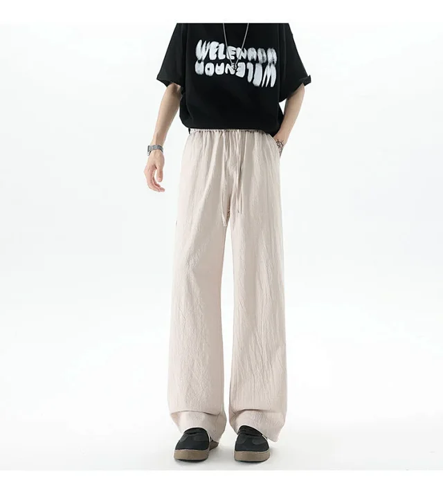Men's Summer Linen-Cotton Loose Trousers (2m) Detail