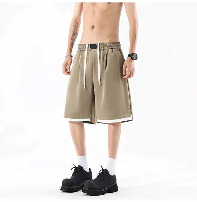 Men's Summer Cotton Loose Cargo Shorts Detail
