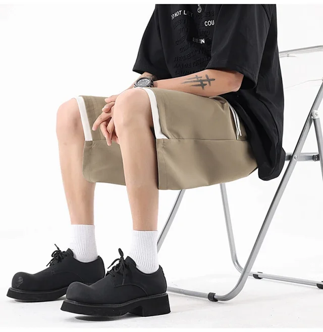 Men's Summer Cotton Loose Cargo Shorts Detail
