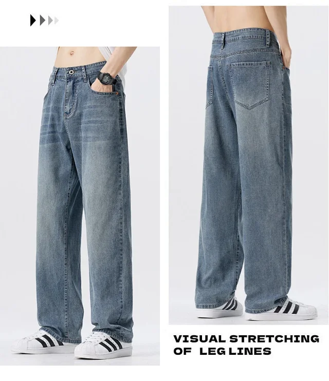 Men's 2025 Summer Tencel Straight Jeans Detail