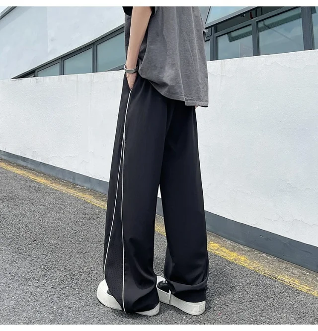 Men's Summer Laser-Punched Loose Ice Silk Trousers Detail