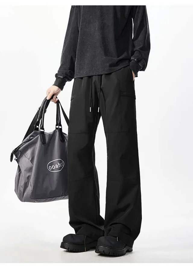 Beige Retro Cargo Pants - Men's Autumn New Detail