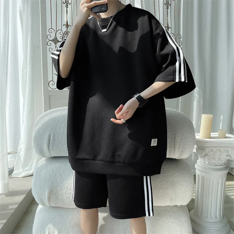 Men's Summer Loose Jacquard Tracksuit
