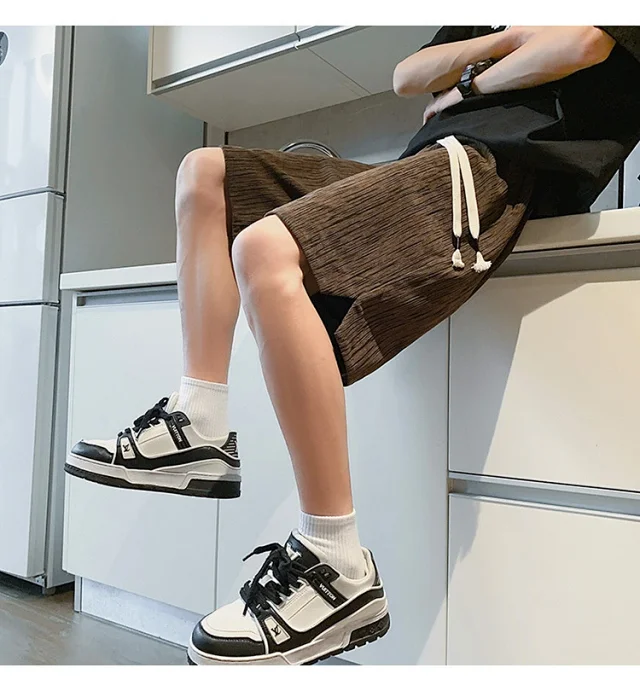 Men's Summer Textured Beach Shorts Detail