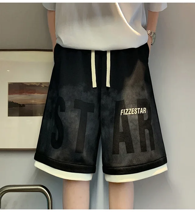 2025 Men's Tie-Dye Oversize Sport Shorts Detail