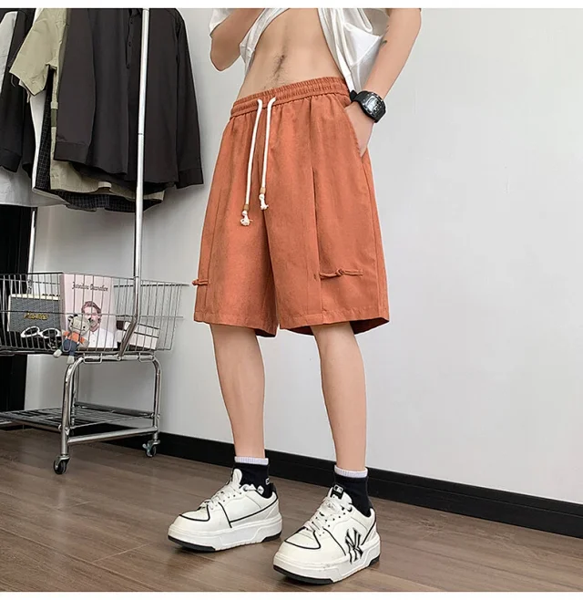 Vintage Men's Chinese Button Shorts Detail