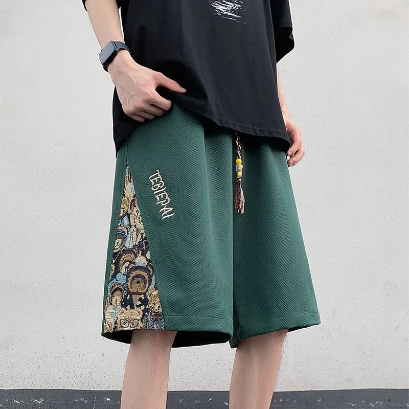 Men's 2025 Summer Embroidered Shorts with Cartoon Bear