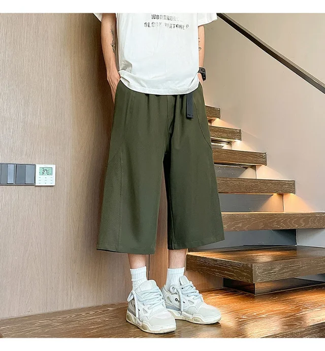Men's Summer Mesh Pants with Belt Detail