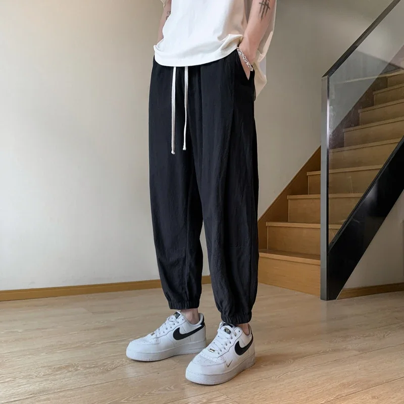 Men's Oversize Spring Retro Ice Silk Wide Leg Pants