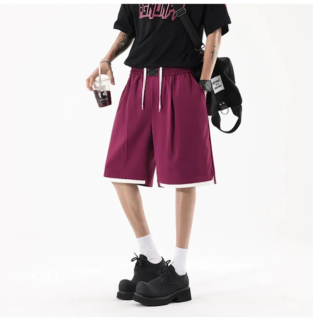 Men's Summer Cotton Loose Cargo Shorts Detail