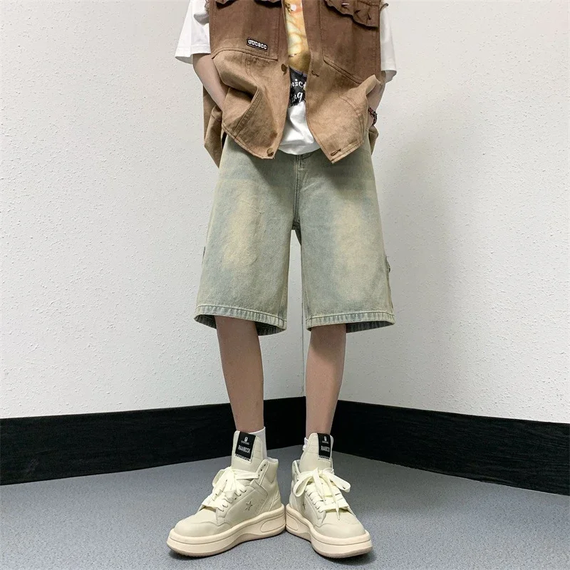 Men's Summer Loose Straight Denim Shorts