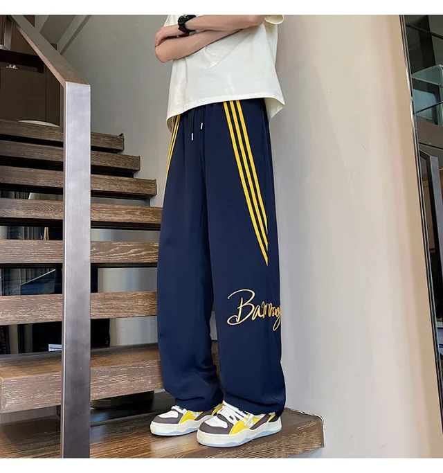 Men's Summer Ice Silk Baggy Straight Leg Trousers Detail