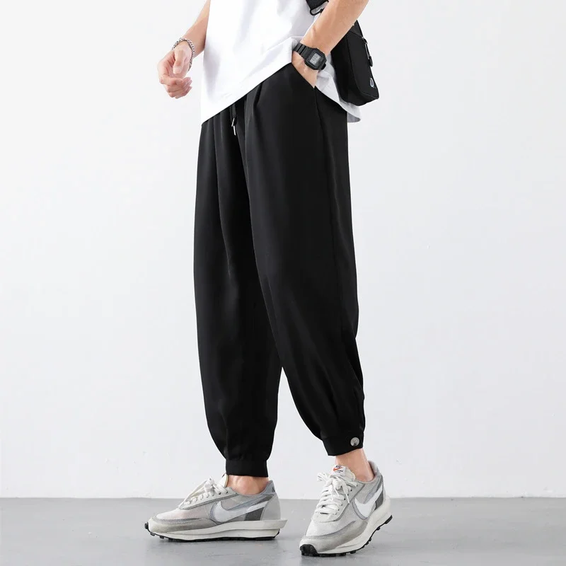 Men's Korean Style Summer Thin Ice Silk Casual Pants