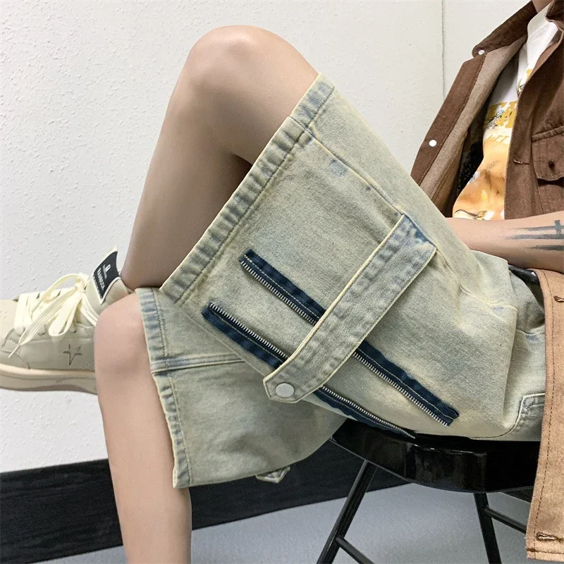 Men's Summer Loose Straight Denim Shorts