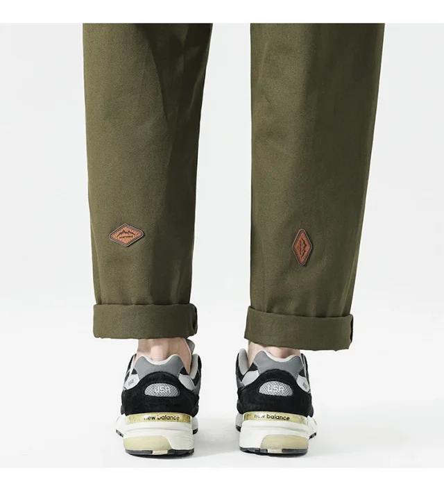 Autumn Men's Retro Japanese Straight Cargo Pants Detail