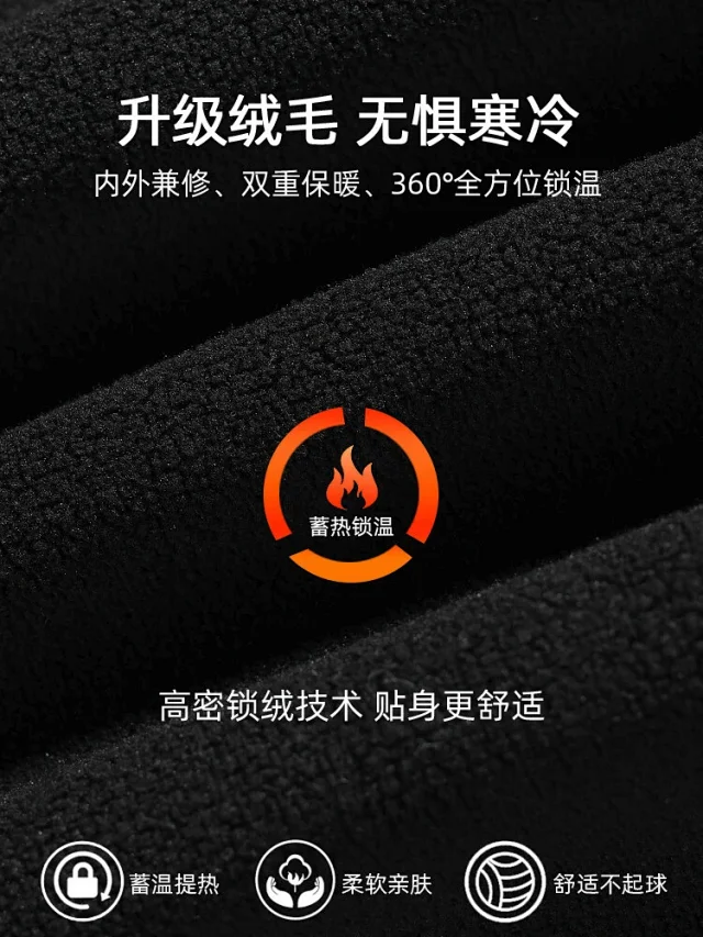 Men's Fleece Wide-leg Pants 2025 Winter Detail