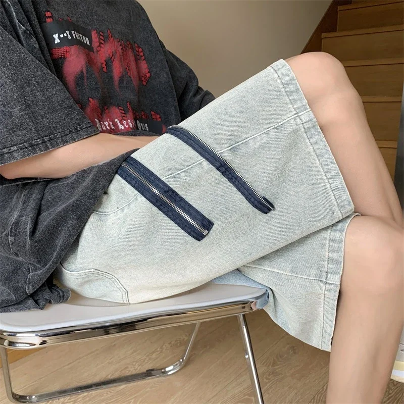 Stylish Streetwear Denim Shorts for Men