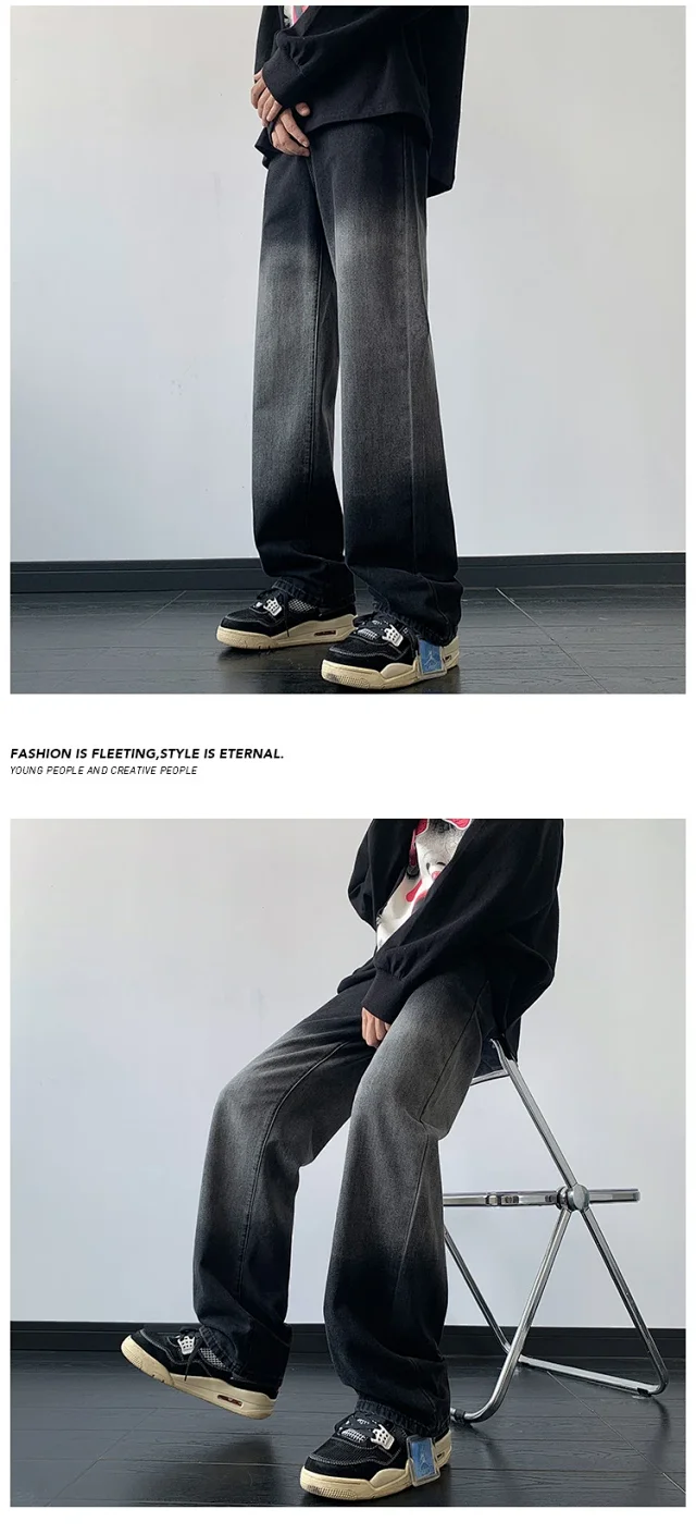 Men's Spring Gradient Straight Jeans Detail