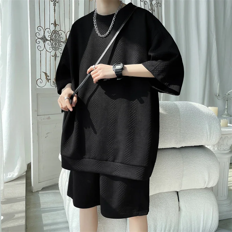 Summer Loose Jacquard Men's Sport Set