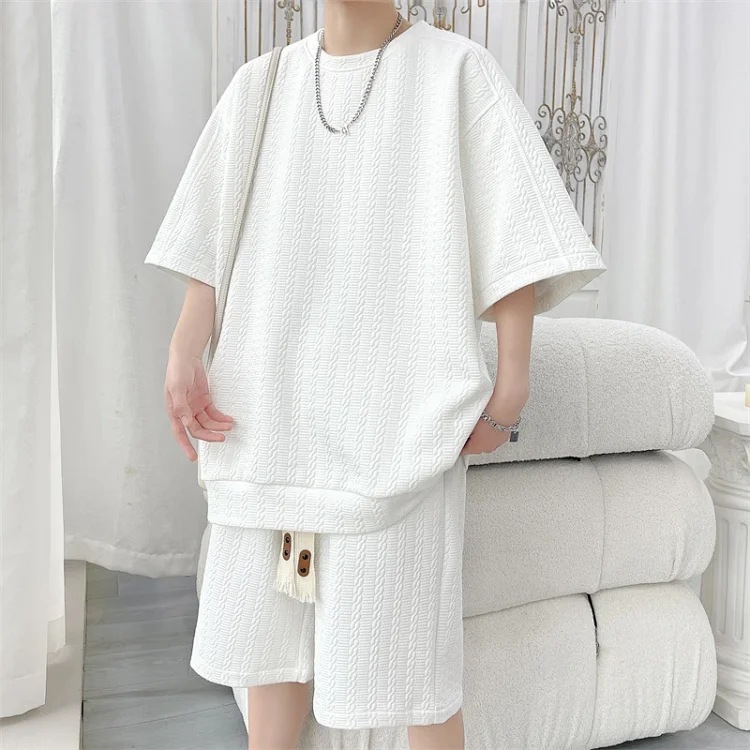 Men's Summer Loose Jacquard T-shirt & Shorts Set