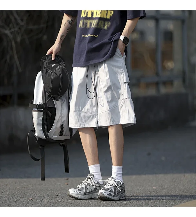 Men's Summer Ice Silk Parachute Shorts Detail