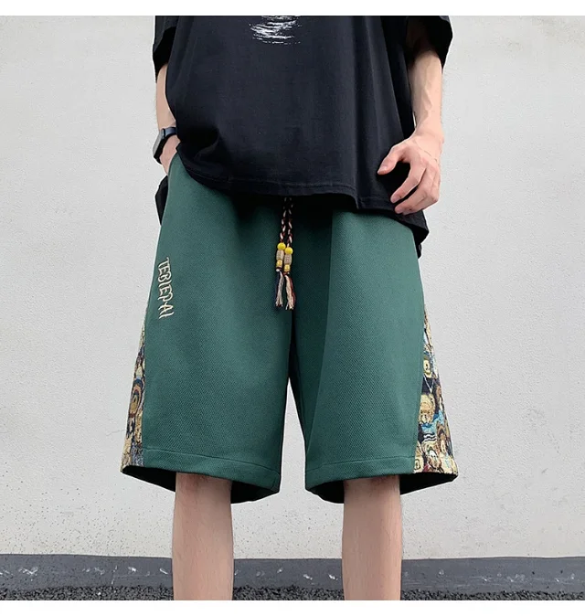 Men's 2025 Summer Embroidered Shorts with Cartoon Bear Detail
