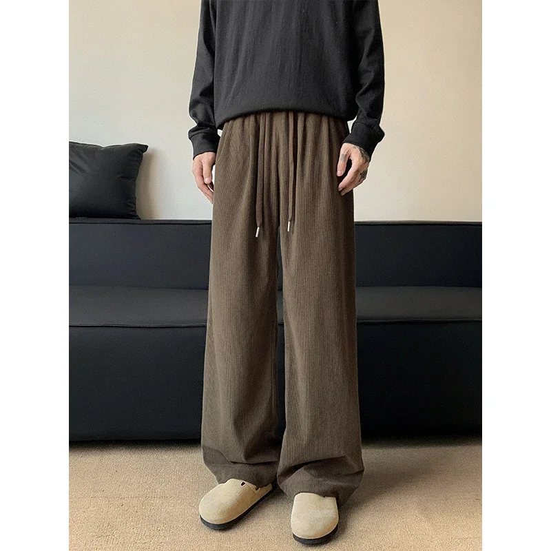 Khaki Wide-Leg Sport Pants
