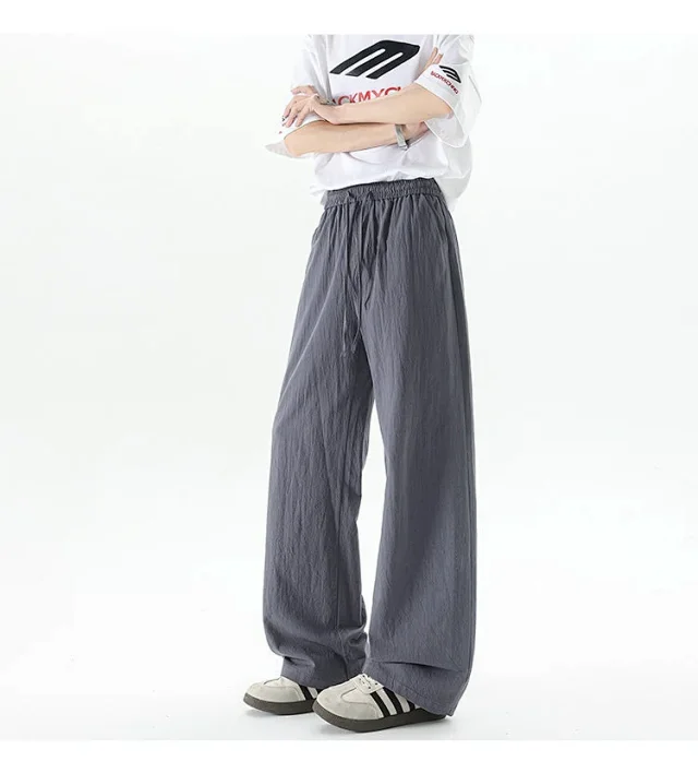 Men's Summer Linen-Cotton Loose Trousers (2m) Detail