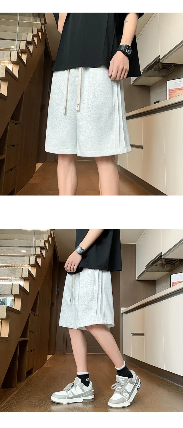 Men's Loose Straight Summer Shorts Detail