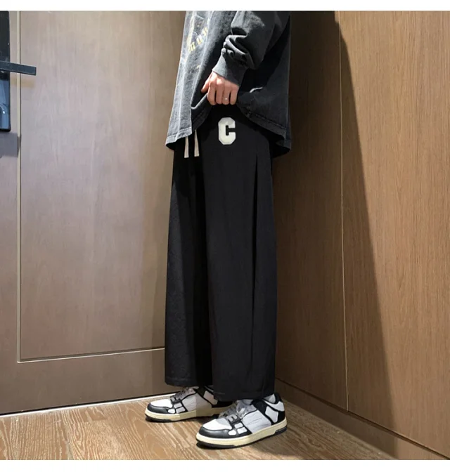Men's Vintage Loose Wide-Leg Pants Detail