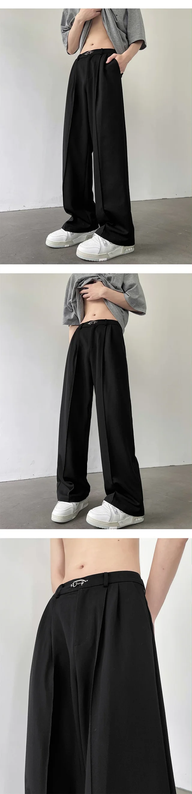 Men's Vintage Summer Oversize Wide-Leg Pants Detail