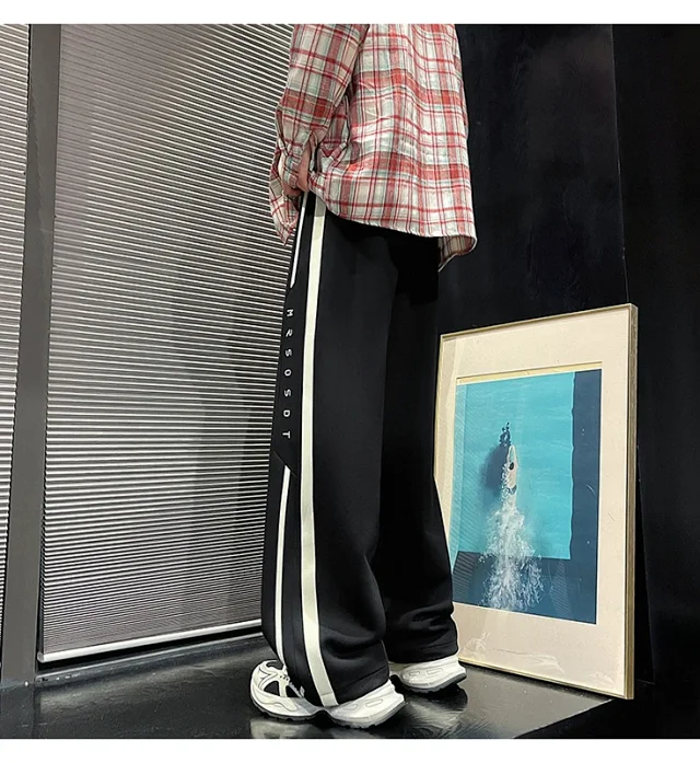 2025 Men's Sweatpants Oversize Loose Straight Trousers Detail