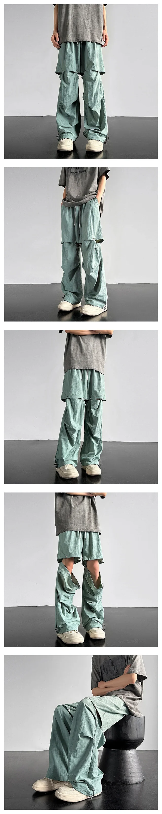 Unisex Detachable Parachute Shorts Detail