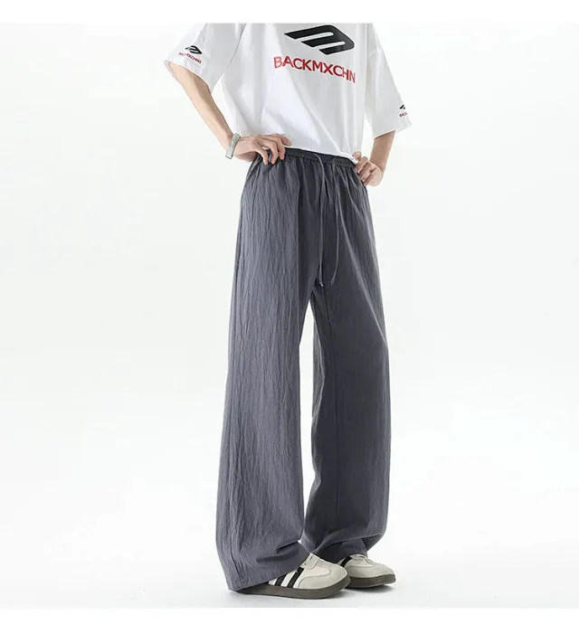 Men's Summer Linen-Cotton Loose Trousers (2m) Detail