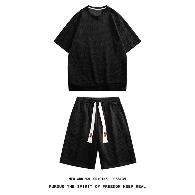 Men's Summer Loose Jacquard T-shirt & Shorts Set