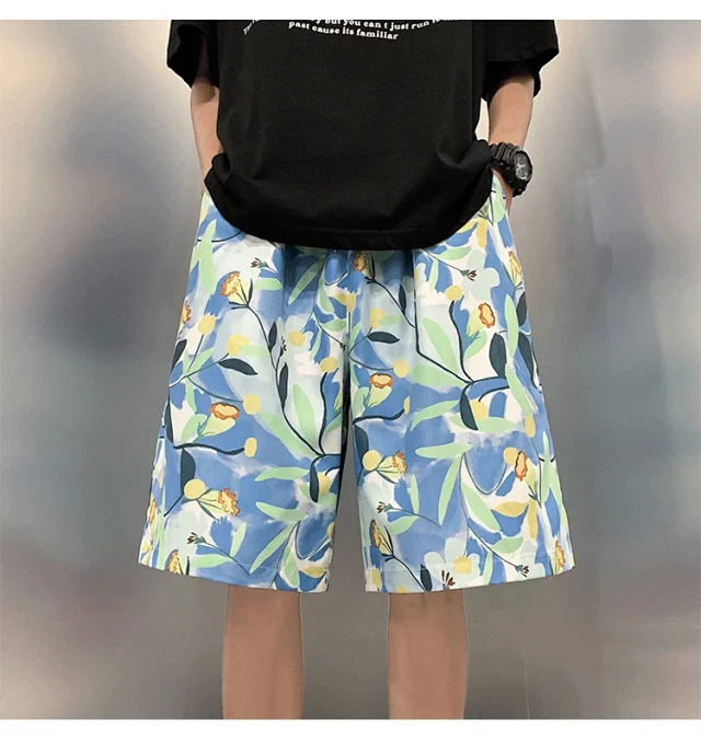 Men's Summer Thin Quick-dry Trendy Floral Beach Shorts Detail