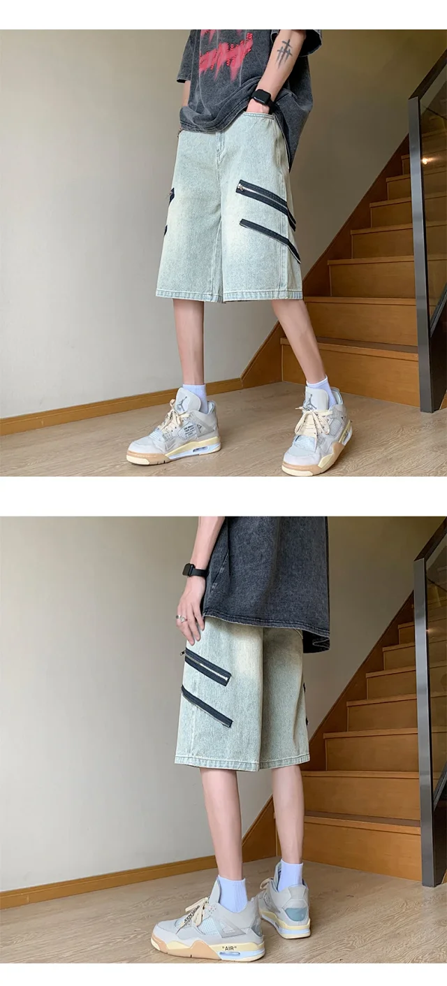 Stylish Streetwear Denim Shorts for Men Detail