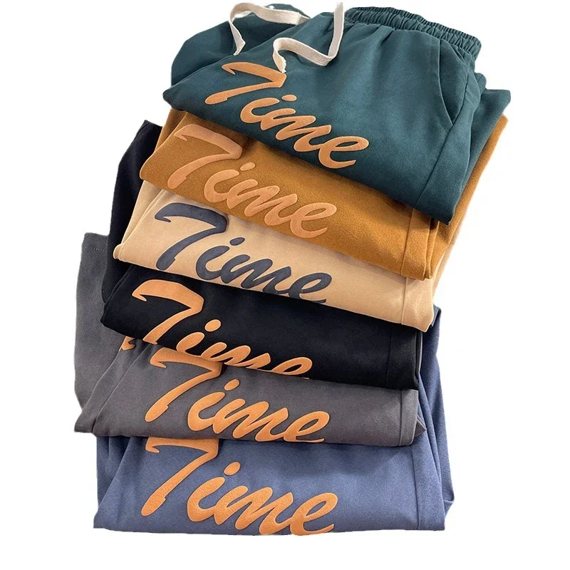 Men's Summer Foam-Printed Leather Tag Shorts