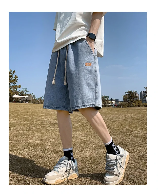 Men's Summer Breathable Cotton Denim Shorts Detail