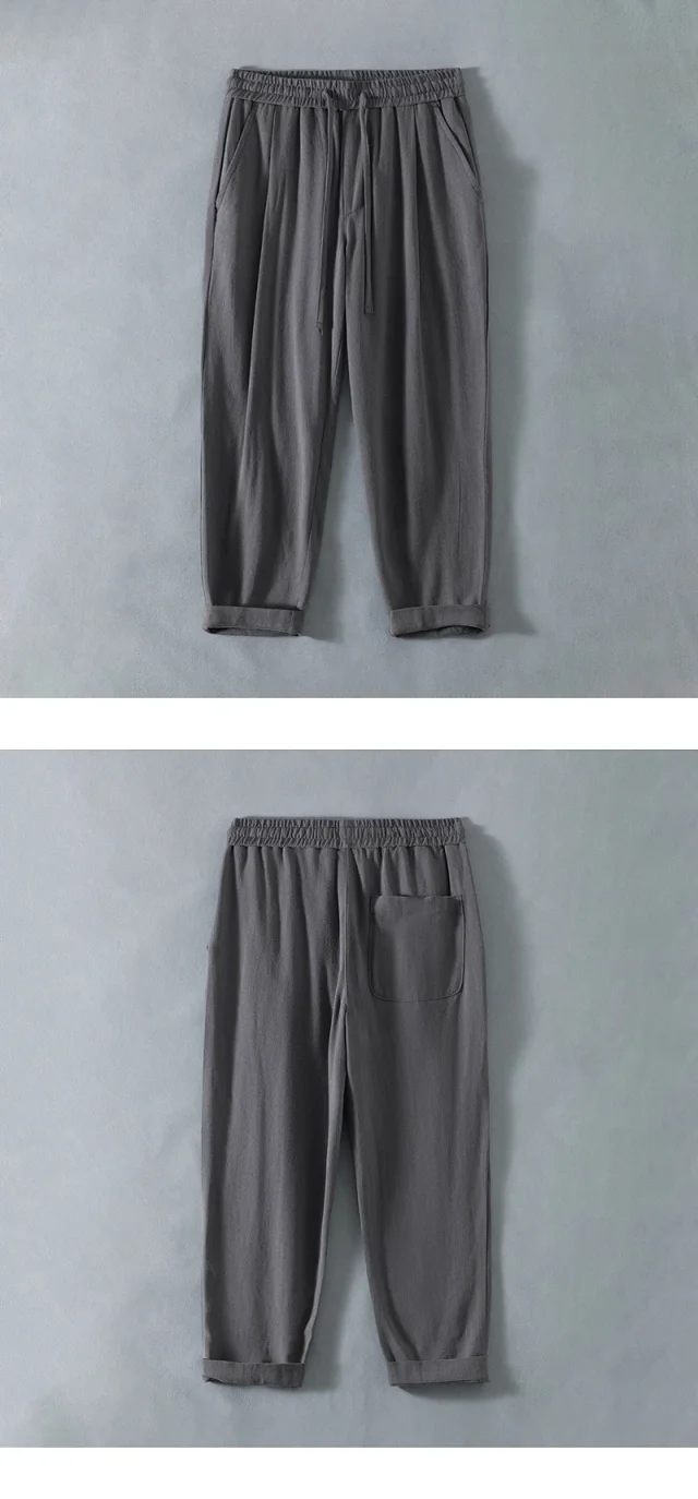 Men's Linen Loose Pants Detail
