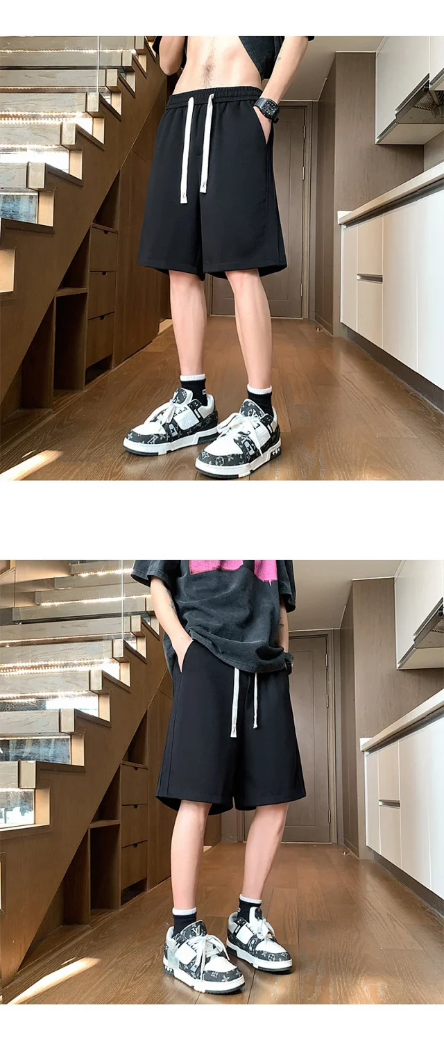Men's Loose Straight Summer Shorts Detail