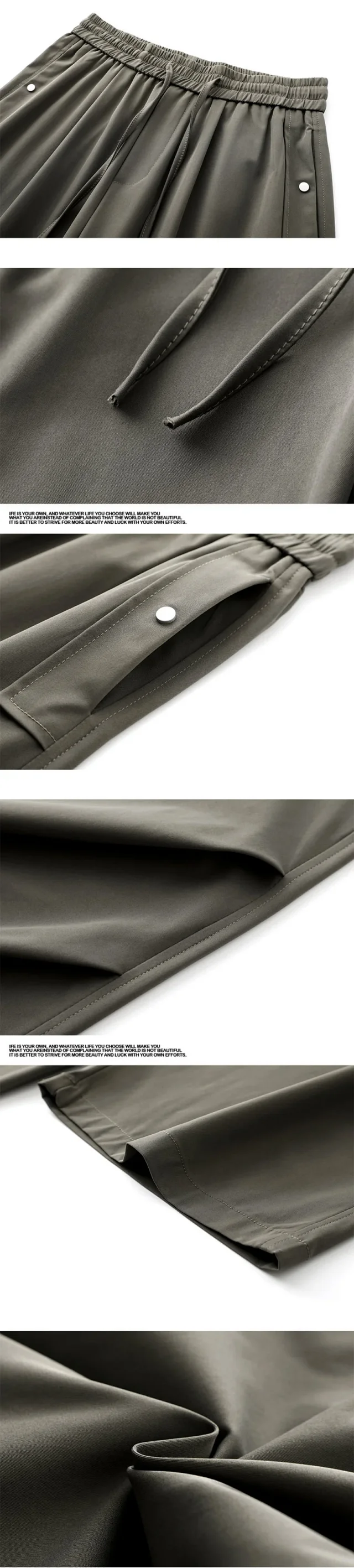 Men's High Street Pleated Straight Pants Detail
