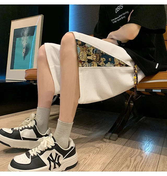 Men's 2025 Summer Embroidered Shorts with Cartoon Bear Detail