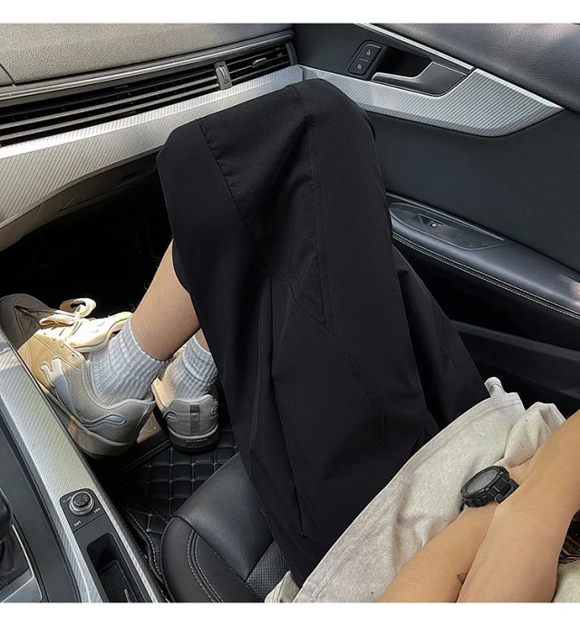 Men's Summer Mesh Pants with Belt Detail
