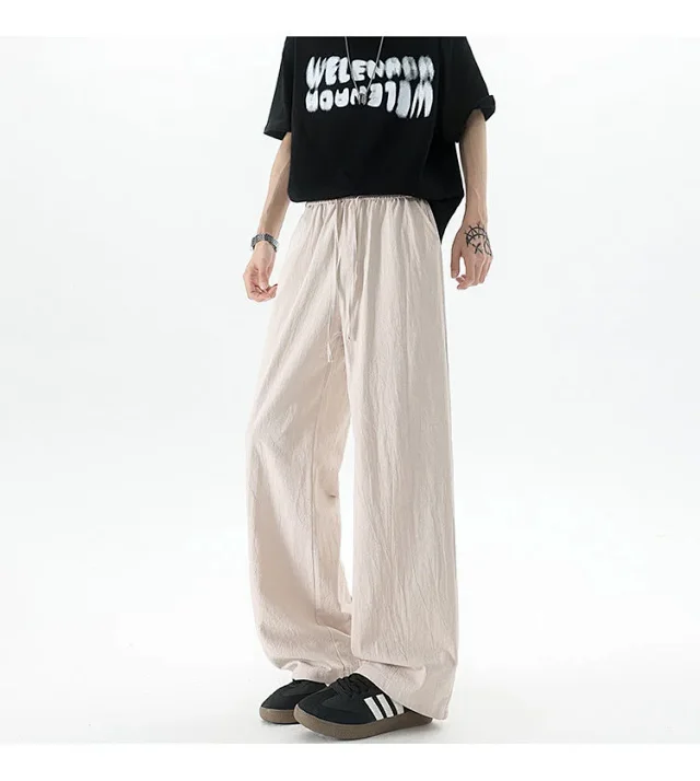 Men's Summer Linen-Cotton Loose Trousers (2m) Detail